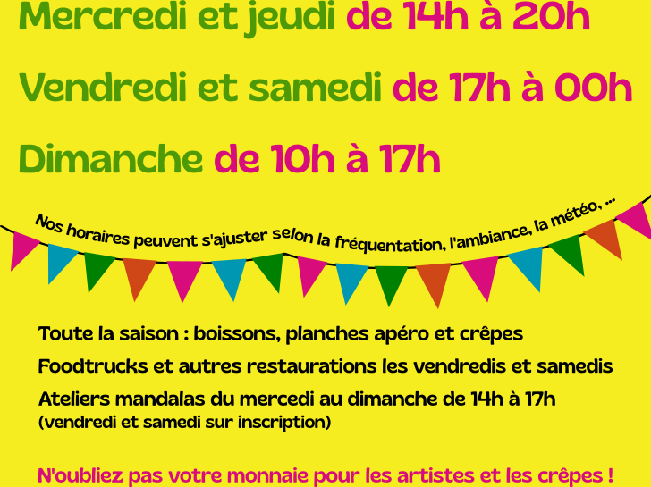 Horaires de la guinguette